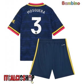 Arsenal Cristhian Mosquera #3 Seconda Maglia Bambino 2026-27 Manica Corta (+ Pantaloni corti)